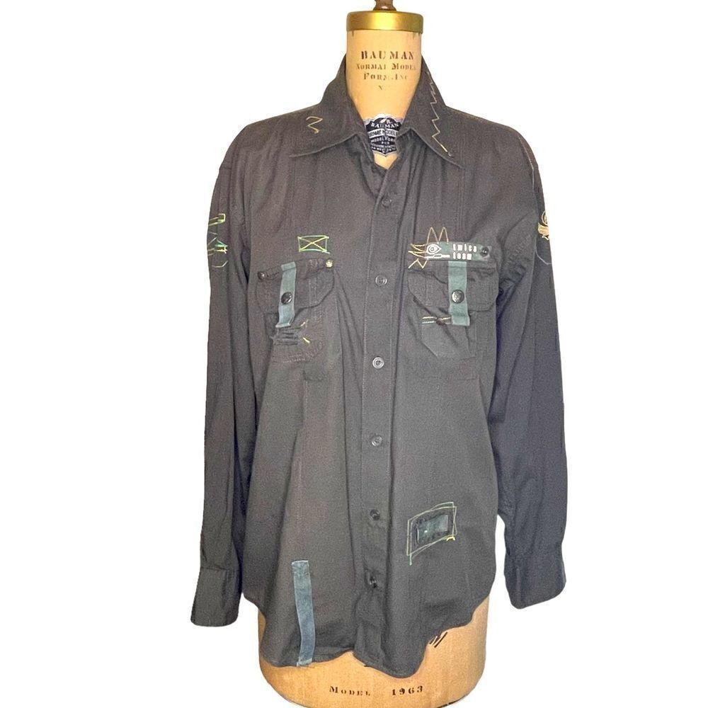 Dark Grey military inspired Shirt - Twice
